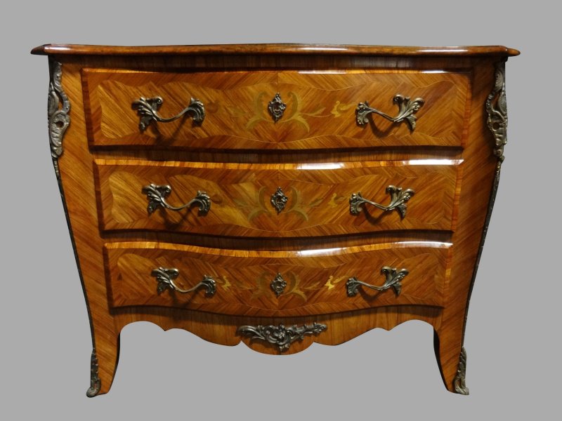 Good French Kingwood And Marquetry Commode Chest Of Drawers